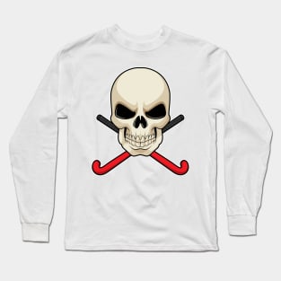 Skull at Hockey with Hockey bat Long Sleeve T-Shirt